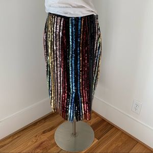 Gabrielle Union Striped Sequin Midi Skirt- size Medium